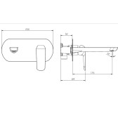 Смеситель для раковины DQ Düsseldorf встраиваемый настенный графит (DA1724406)