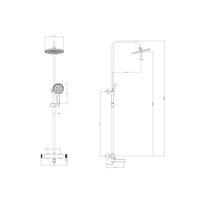 Душевая система со смесителем DQ Bonn черный (DA1703705)
