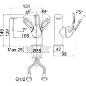 Комплект смесителей DK DA1370001SET (DA1372101,DA1372201,DA1373201)