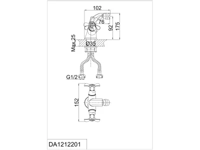 Смеситель для биде DK Hessen Documenta (DA1212201)