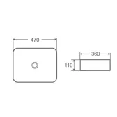 Раковина накладная DK Berlin, 470*360*110мм, белый (DT1431216)