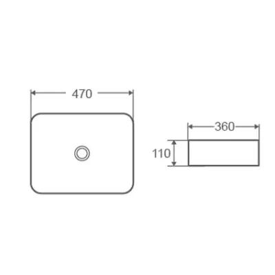 Раковина накладная DK Berlin, 470*360*110мм, белый (DT1431216)