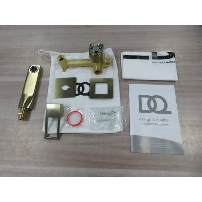 Смеситель для раковины DQ Dortmund встраиваемый настенный мат.золото (DA1714407)