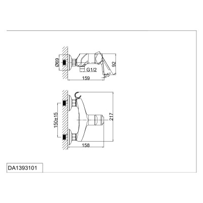 Смеситель для душа DK Rhein Marx (DA1393101)