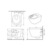 Унитаз подвесной безободковый (торнадо) DQ Rhein.Bach 500*360*350мм, сиденье микролифт, серо-белый (DT1476506)