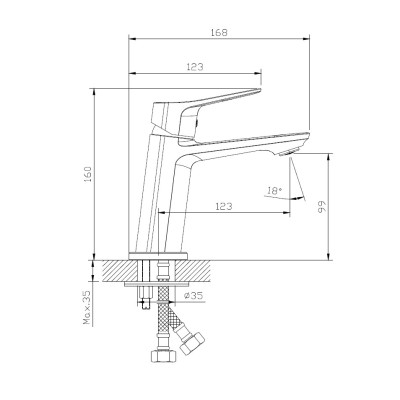Смеситель для раковины DQ Leipzig хром (DA1762101)