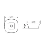 Раковина накладная DK Berlin, 305*305*105мм, белый (DT1431016)