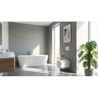 Унитаз подвесной тонкий ободок (торнадо) DQ Rhein.Dusseldorf 500*360*362мм, сиденье микролифт, белый (DT1496516)