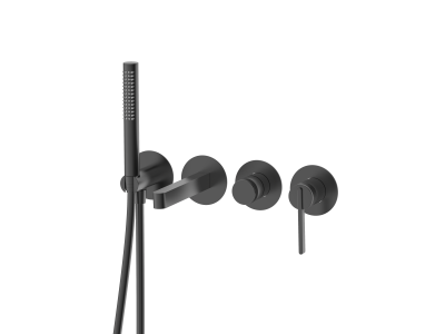 Смеситель для ванны настенный 4 отверстия DQ Bonn графит (DA1704806)