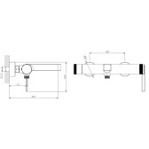 Смеситель для ванны с душем DQ Bonn короткий излив черный (DA1703205)