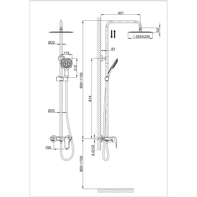 Душевая система DK Rhein Reisling (DA1273701B03)