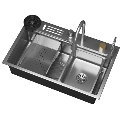 Кухонная мойка многофункц. DQ нерж.сталь сатин в комплекте со смесителем и аксессуарами (DKS754604)
