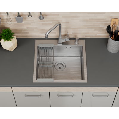 Кухонная мойка D&K нержавеющая сталь сатин (DKS505004)