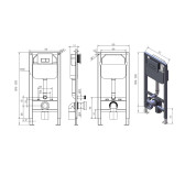 Комплект D&K Унитаз подвесной безободковый DT1396016, Инсталляция DI8050127, Клавиша смыва DB1529016, белый (DS1391614)