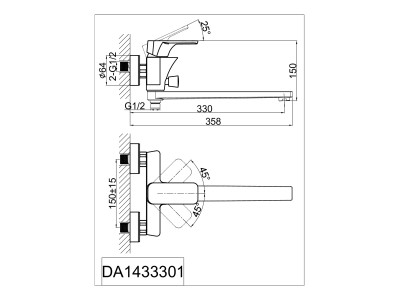 Смеситель для ванны DK Berlin Technische (DA1433315)