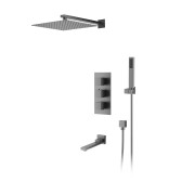 Душевая система для ванны и душа DK встраиваемая термостатическая с изливом серый графит Bayern.Liszt (DA2515606A04)