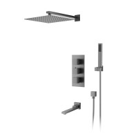 Душевая система для ванны и душа DK встраиваемая термостатическая с изливом серый графит Bayern.Liszt (DA2515606A04)