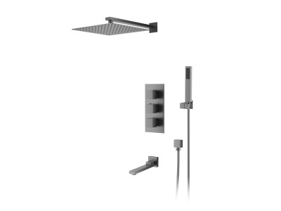 Душевая система для ванны и душа DK встраиваемая термостатическая с изливом серый графит Bayern.Liszt (DA2515606A04)
