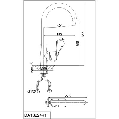 Смеситель для кухни DK Rhein.Lessing (DA1322441)