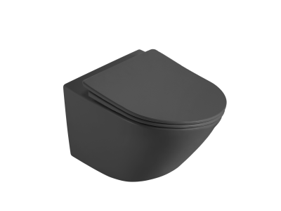 Унитаз подвесной безободковый (торнадо) DQ Rhein.Bach 500*360*350мм, сиденье микролифт, серо-белый (DT1476506)