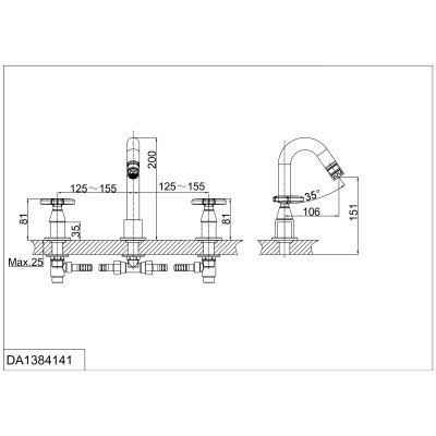 Смеситель для раковины DK Hessen Goethe (DA1384141)