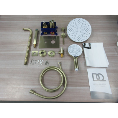 Душевая система для ванны и душа DQ Bonn встраиваемая с изливом мат.золото (DA1705607)