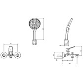 Смеситель для ванны с душем DQ Leipzig короткий излив хром (DA1763201)