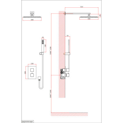 Душевая система для душа DK встраиваемая термостатический матовый белый Bayern.Liszt (DA2515708A04)