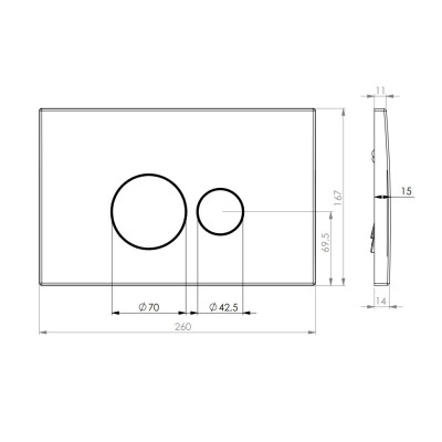 Клавиша смыва DK черный Venice (DB1029025)