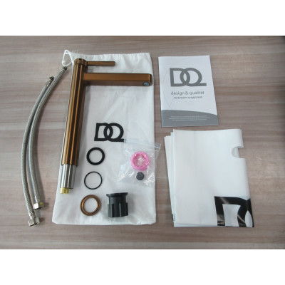 Смеситель для раковины высокий DQ Bonn браш.роз.золото (DA1702033)