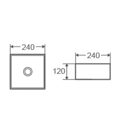 Раковина накладная DK Berlin, 240*240*120мм, белый (DT1431116)