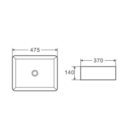 Раковина накладная DK Berlin, 475*370*140мм, белый (DT1430216)