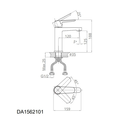 Смеситель для раковины D&K Bayern.München хром (DA1562101 )