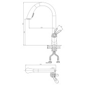 Смеситель для кухни DK Venice.Baciano (DA1032541) с выдвижной лейкой