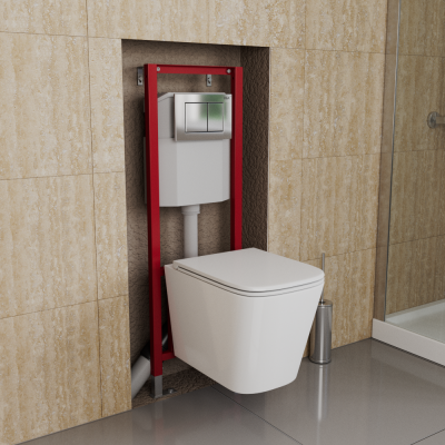 Инсталляция с клавишей хром DQ 400*165*1160мм (DI8140116)