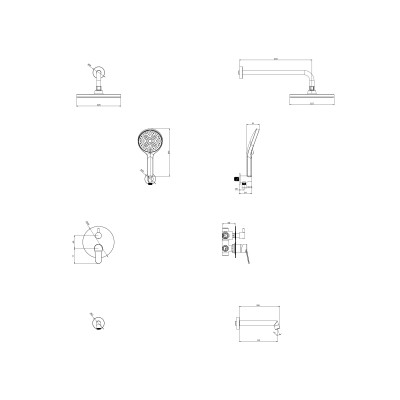 Душевая система для ванны и душа DQ Stuttgart встраиваемая с изливом хром (DA1775601)