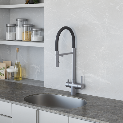 Смеситель для кухонной мойки DQ с фильтром графит (DA1462506Grey)
