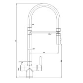 Смеситель для кухонной мойки DQ с фильтром матовое золото (DA1462507Gold)