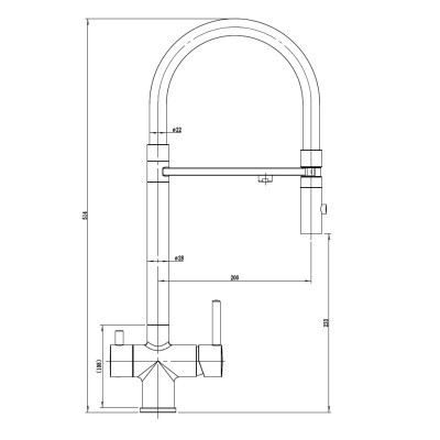 Смеситель для кухонной мойки DQ с фильтром матовое золото (DA1462507Gold)