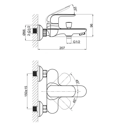Смеситель для ванны DK Venice Gondola (DA1023218)