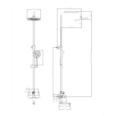 Душевая система со смесителем DQ Leipzig хром (DA1763701)