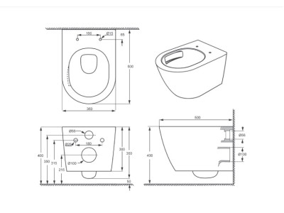 Комплект DQ унитаз DT1476516, инсталляция с клавишей DI8640116 (DS1471603)