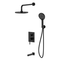 Душевая система для ванны и душа DQ Bonn встраиваемая с изливом черный (DA1705605)