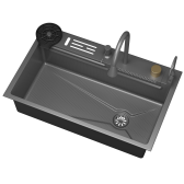 Кухонная мойка многофункц. DQ нерж.сталь матовый серый в комплекте со смесителем и аксессуарами (DKS754606)