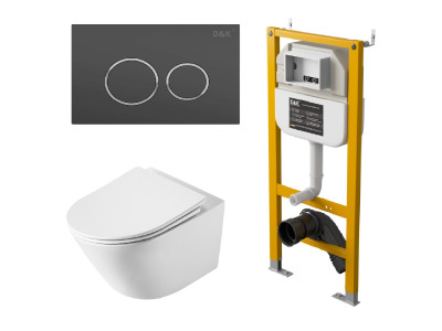 Комплект DQ унитаз DT1476516, инсталляция DI8050127, клавиша смыва DB1529006 (DS1471606)