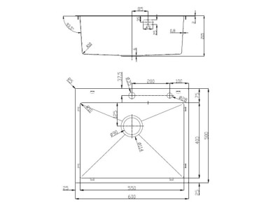 Кухонная мойка DQ нержавеющая сталь сатин (DKS605004)
