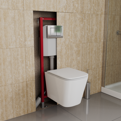 Инсталляция с клавишей хром DQ 400*165*1160мм (DI8140116)