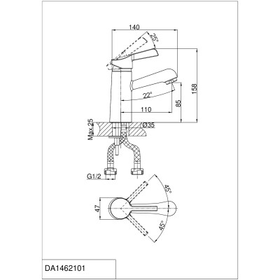 Смеситель для раковины DK Rhein Schiller (DA1462101)