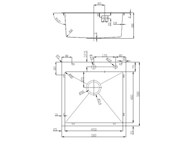 Кухонная мойка D&K нержавеющая сталь сатин (DKS505004)