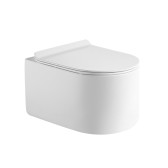 Унитаз подвесной тонкий ободок (торнадо) DQ Rhein.Dusseldorf 500*360*362мм, сиденье микролифт, белый (DT1496516)